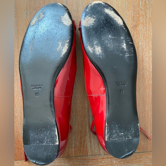 GUCCI Red Patent Leather Ballet Flats - Picture 12 of 14